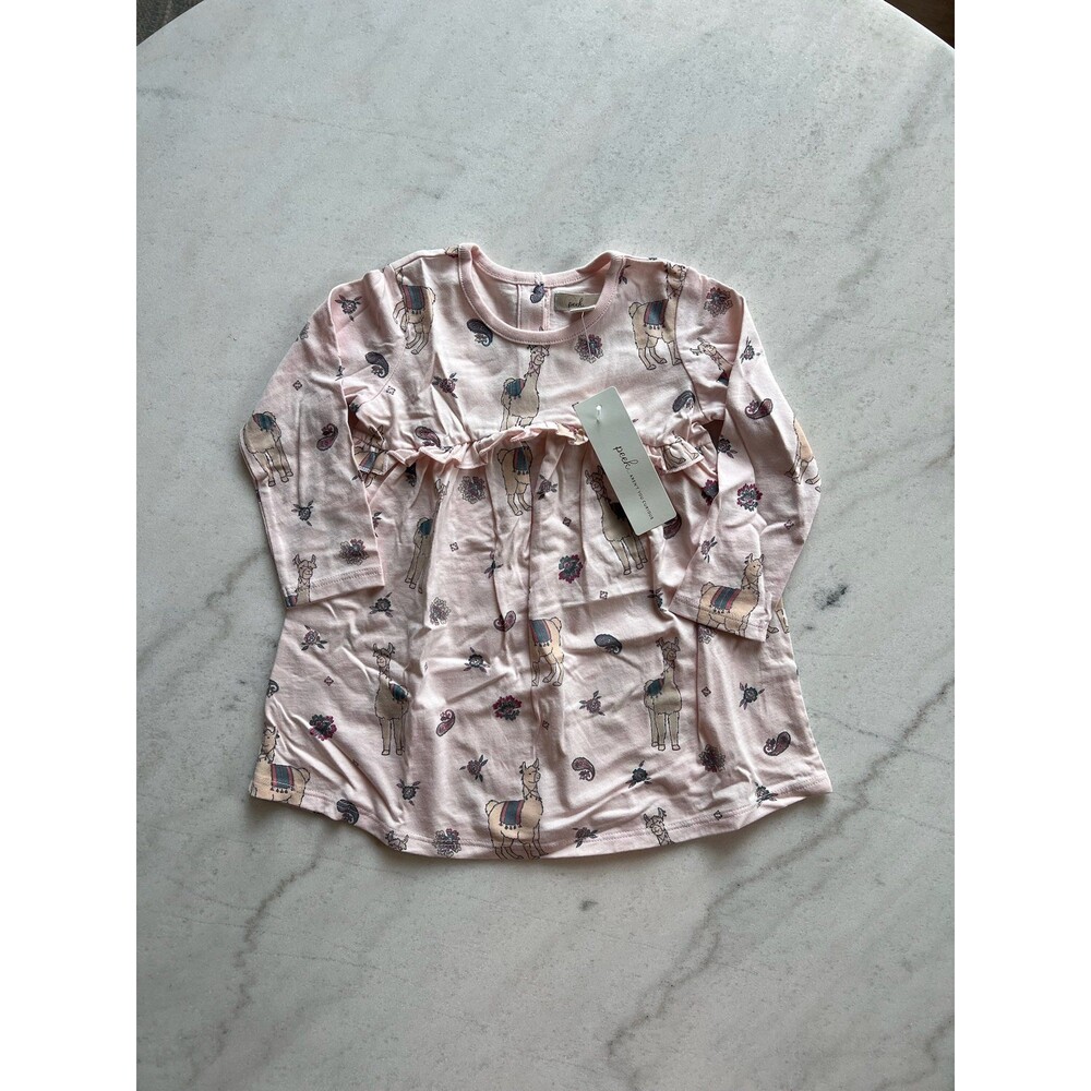NWT!! Peek Kids Llama Print Long Sleeve Dress Size 2T